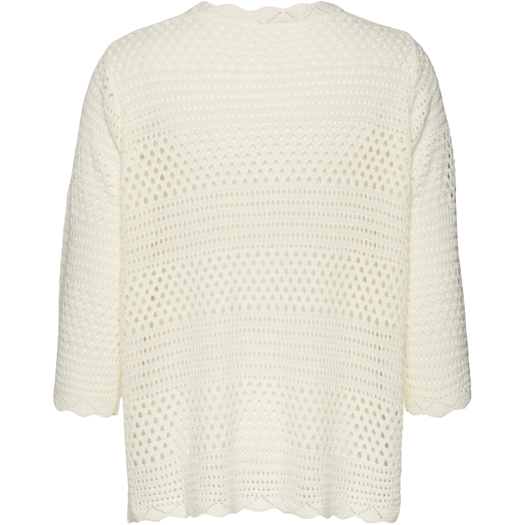 Studio SAmaya knit cardigan with flowers Cardigan White