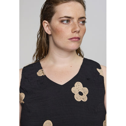 Studio SAnastasia Long dress Long Dress Black with sand flowers