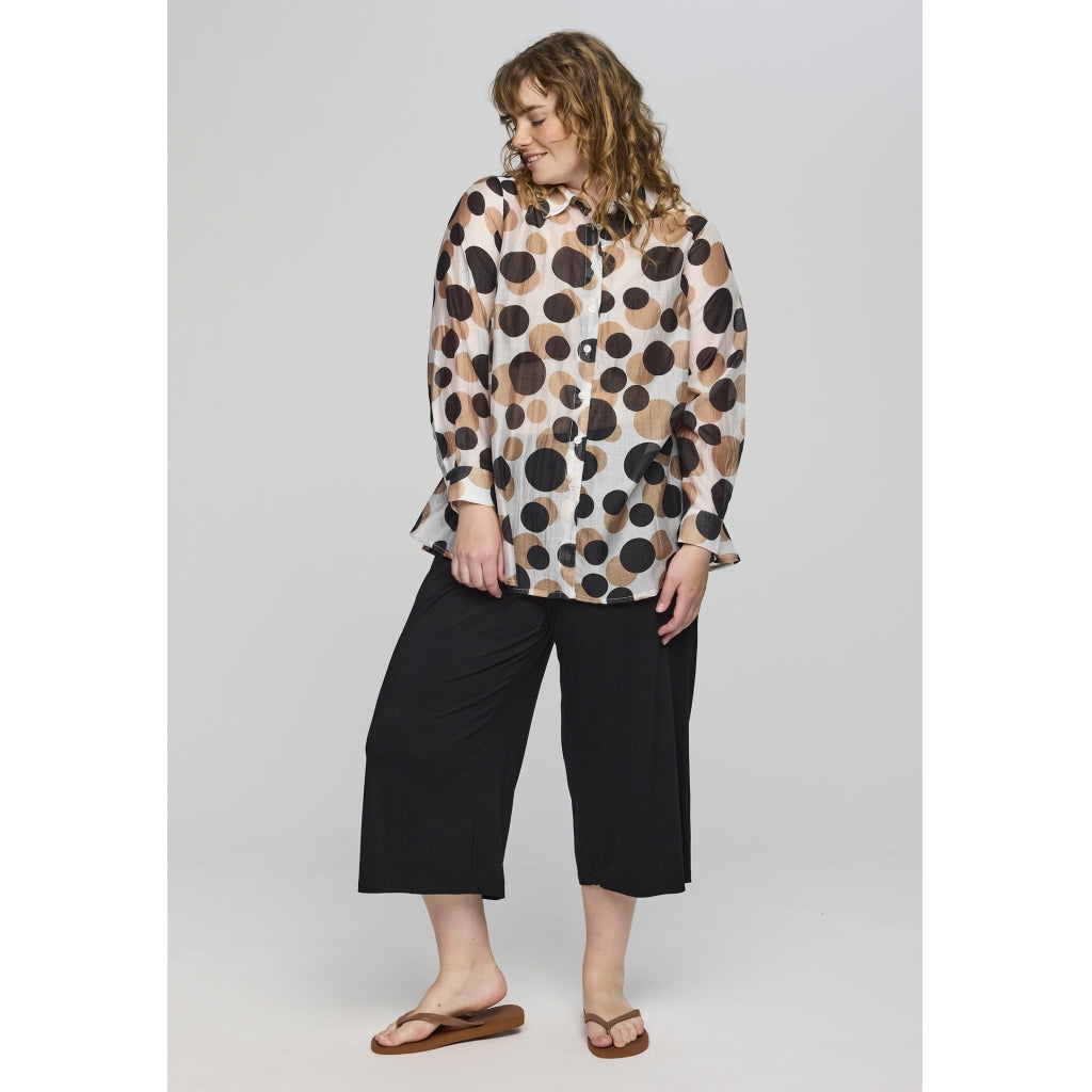 Studio SAnneliese Shirt Shirt White with black/brown dots