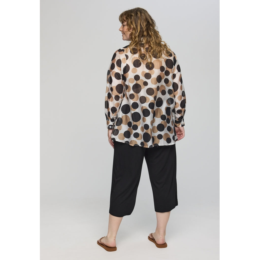 Studio SAnneliese Shirt Shirt White with black/brown dots