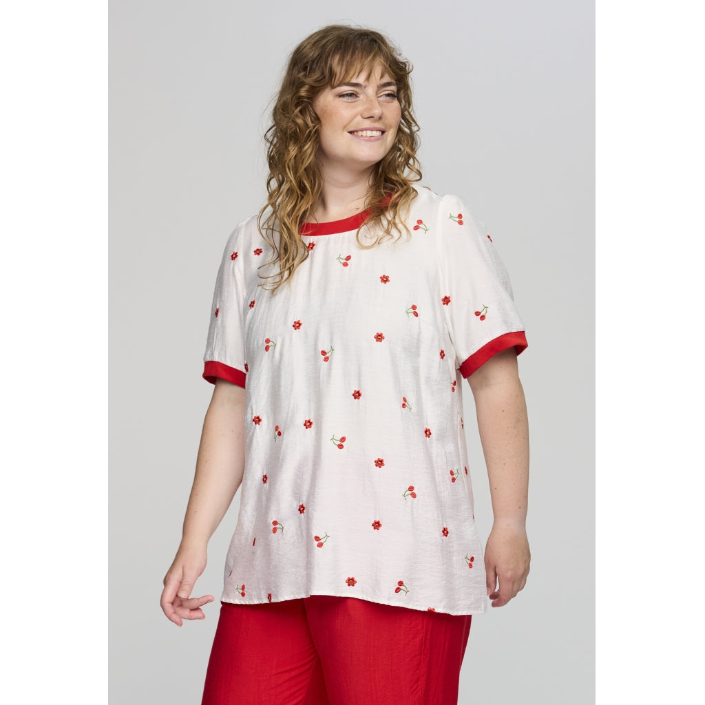 Studio SAva Blouse Blouse White with red berry