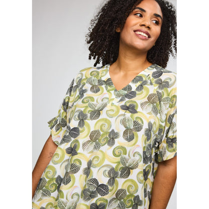 Studio SDasie Blouse Blouse Off white + green flowers