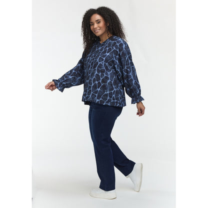 Studio SDasie Blouse with long sleeve Blouse Blue giraf