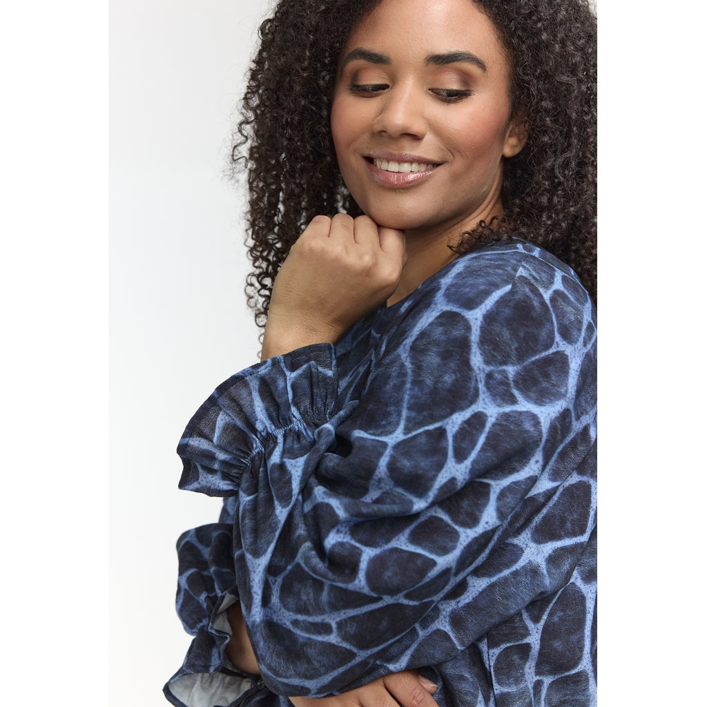 Studio SDasie Blouse with long sleeve Blouse Blue giraf