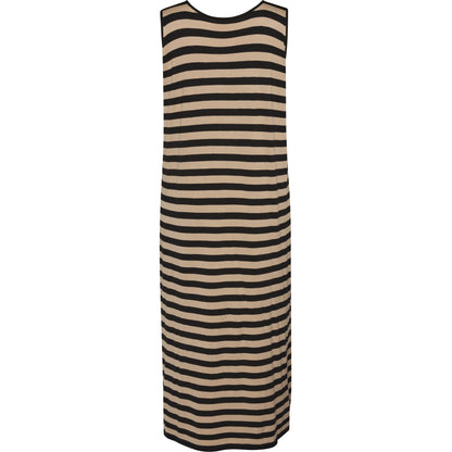 Studio SDolly knit long dress Long Dress Black/sand stripe