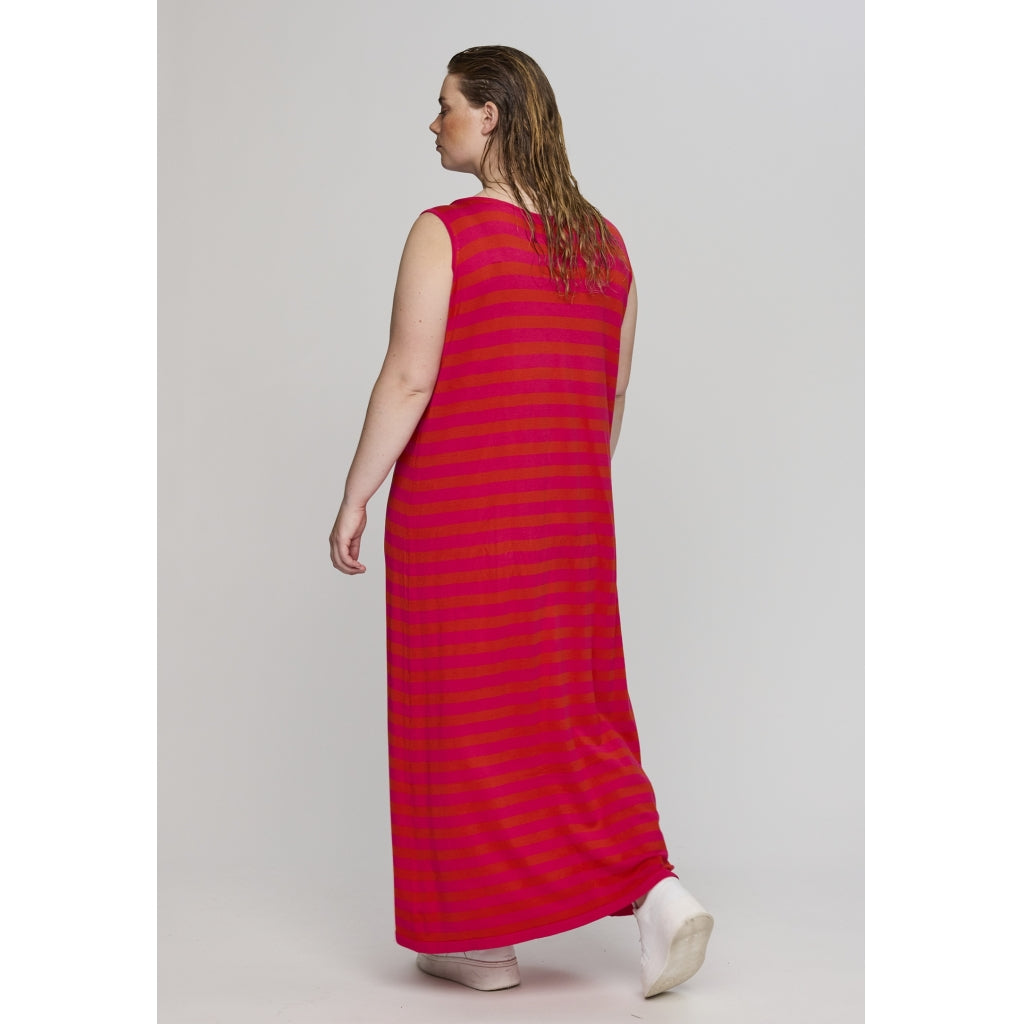 Studio SDolly knit long dress Long Dress Pink-orange stripe