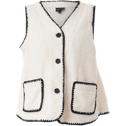 Studio SElina Vest Vest Off-white with black