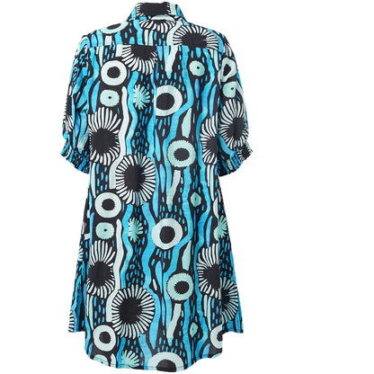 Studio SEmilie Shirt with short sleeves Shirt Black with blue printed