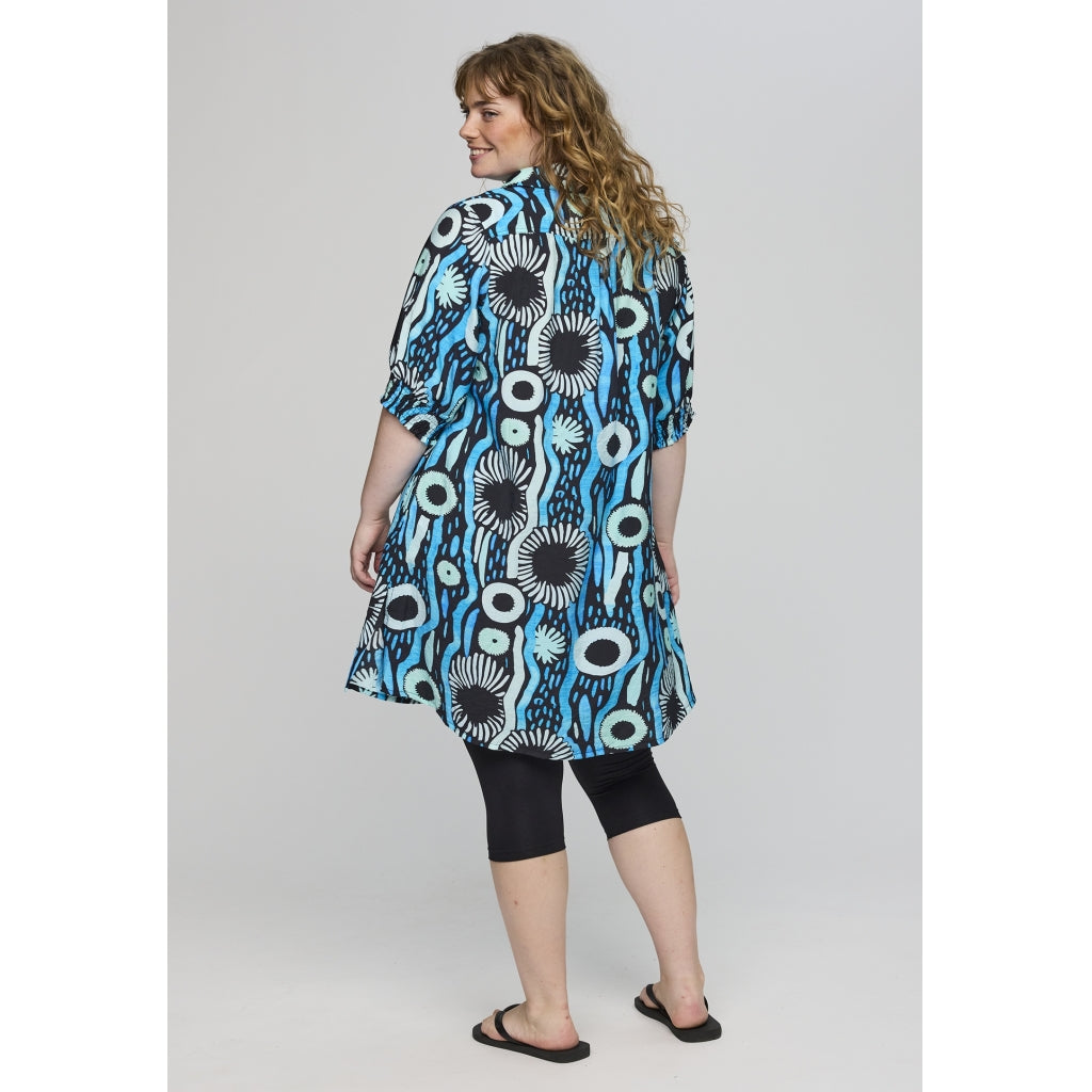 Studio SEmilie Shirt with short sleeves Shirt Black with blue printed
