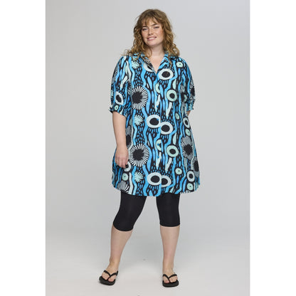 Studio SEmilie Shirt with short sleeves Shirt Black with blue printed