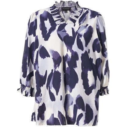 Studio SFeodora Blouse with smock neck Blouse Blue clouds