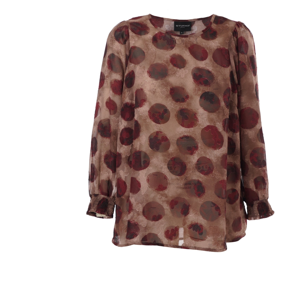 Studio SGulla schiffon blouse Blouse Bordeaux dots