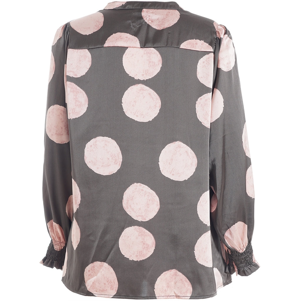 Studio SHannah Shirt Shirt Black with rose large dot