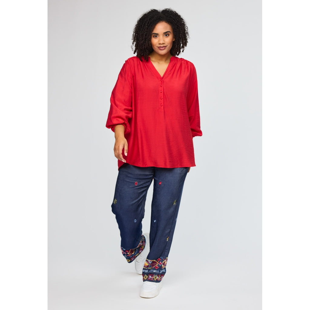 Studio SIsla Tunic with smock Tunic Red