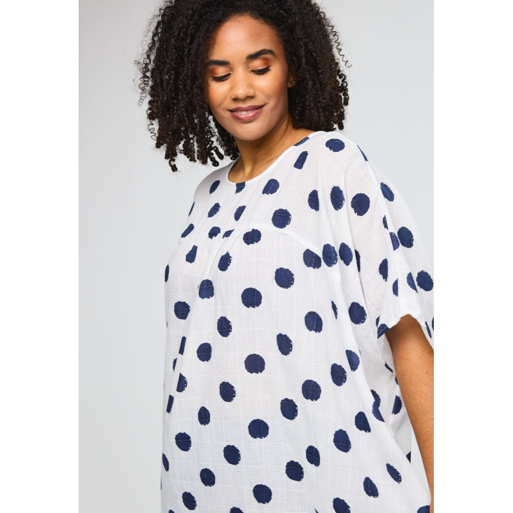 Studio SJanita Dress Dress White with blue dots