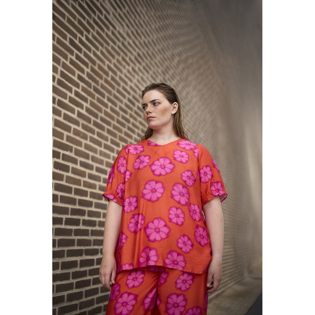 Studio SKerry Blouse Blouse Orange with pink
