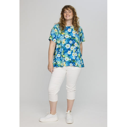 Studio SKimma Blouse Blouse Blue garden with white flowers