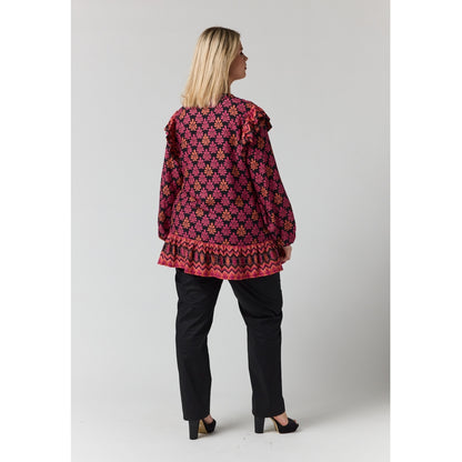 Studio SLiva-Sofie Blouse Blouse Board black-pink and orange