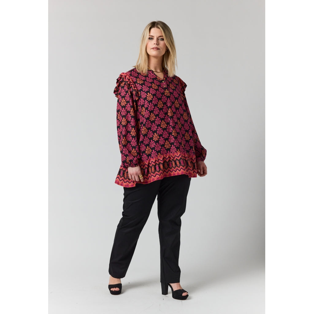 Studio SLiva-Sofie Blouse Blouse Board black-pink and orange