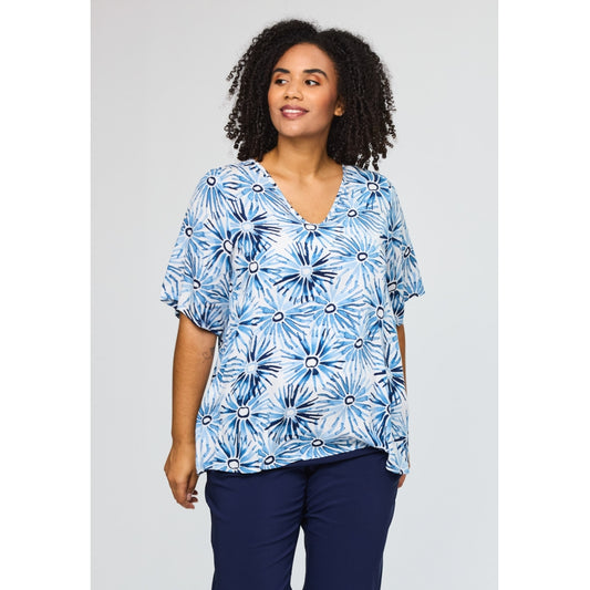 Studio SLone Blouse Blouse White/blue flower