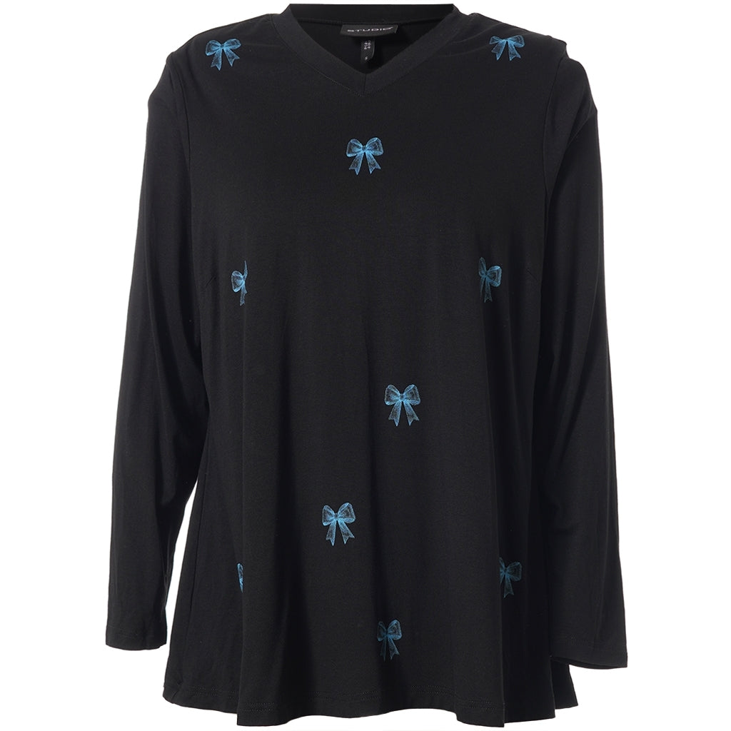 Studio SMella Blouse Blouse Black with petrol
