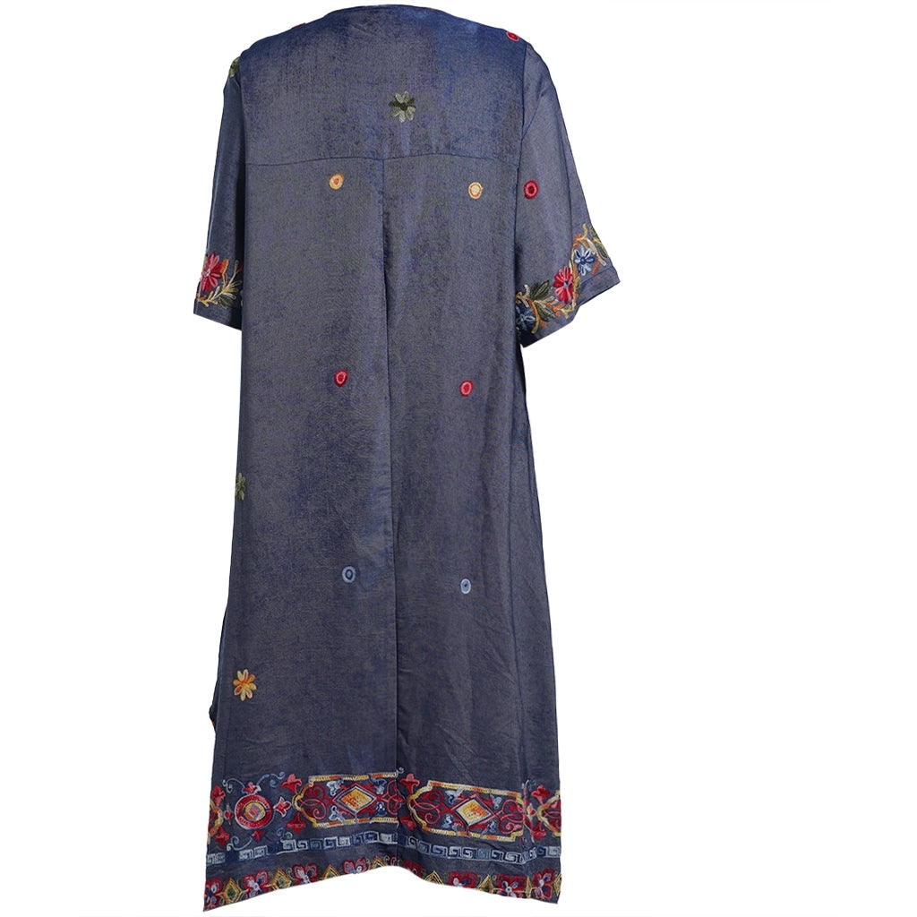 Studio SNoella Dress Dress Blue denim with red embroidery