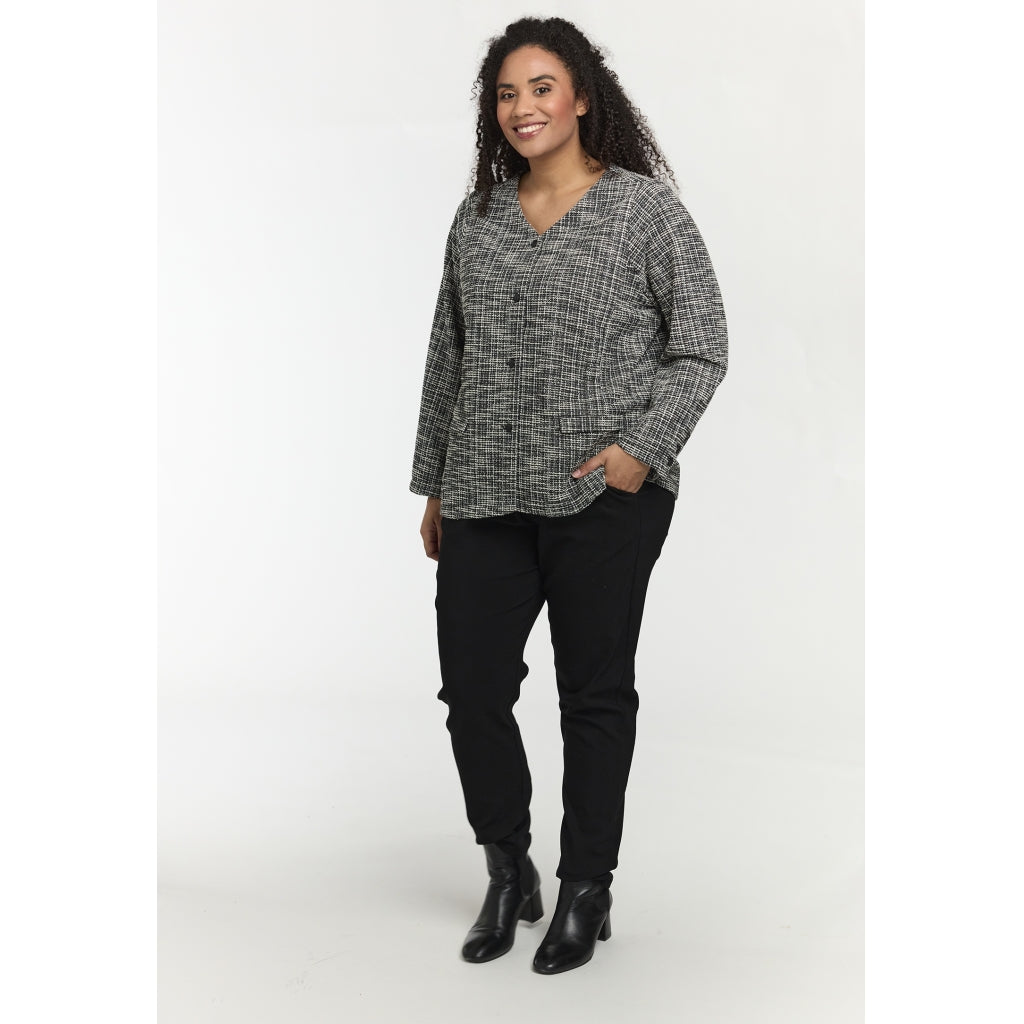 Studio SNora Jacket Jacket Black with wide chanell checks