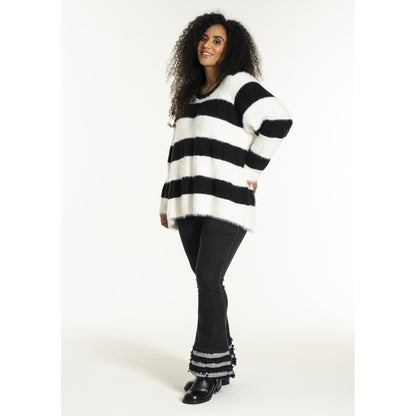 Studio SNoralise Sweater with stripes Sweater Black/White stripe