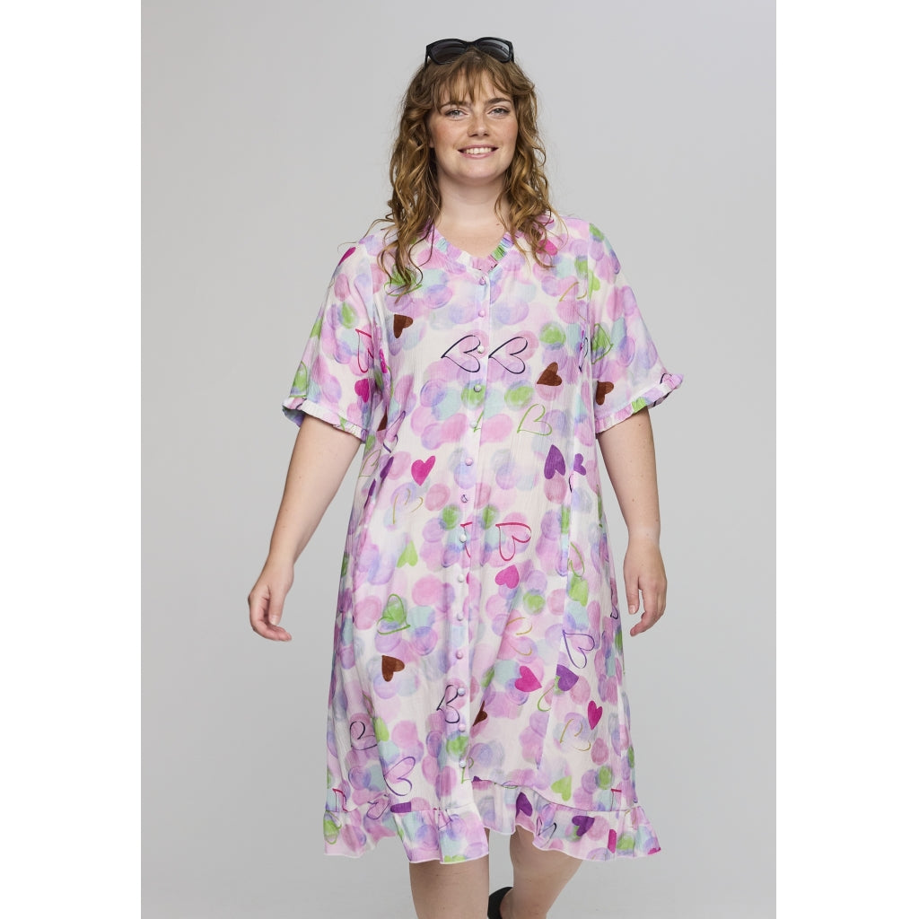Studio SSally dress Dress White with pink/purple bobles