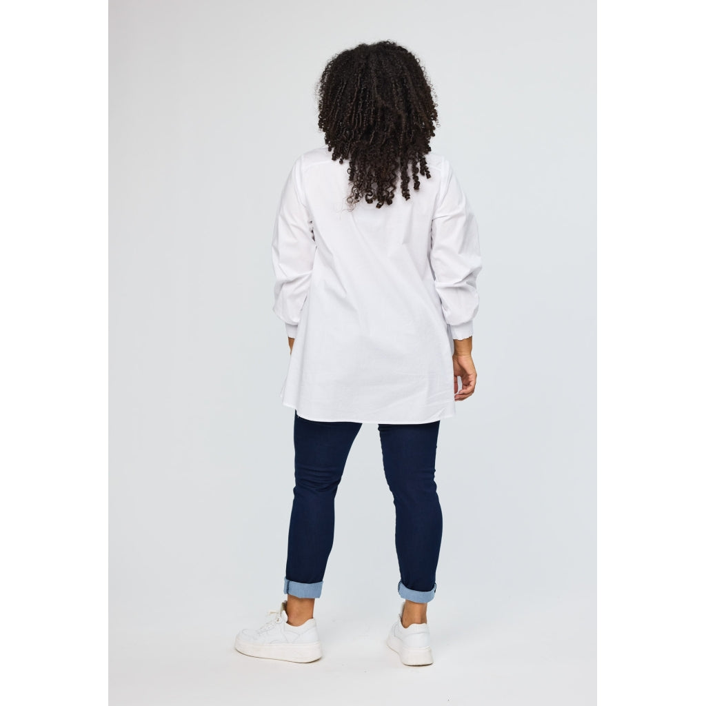 Studio SSvala White shirt with blue striped details Shirt White with blue details