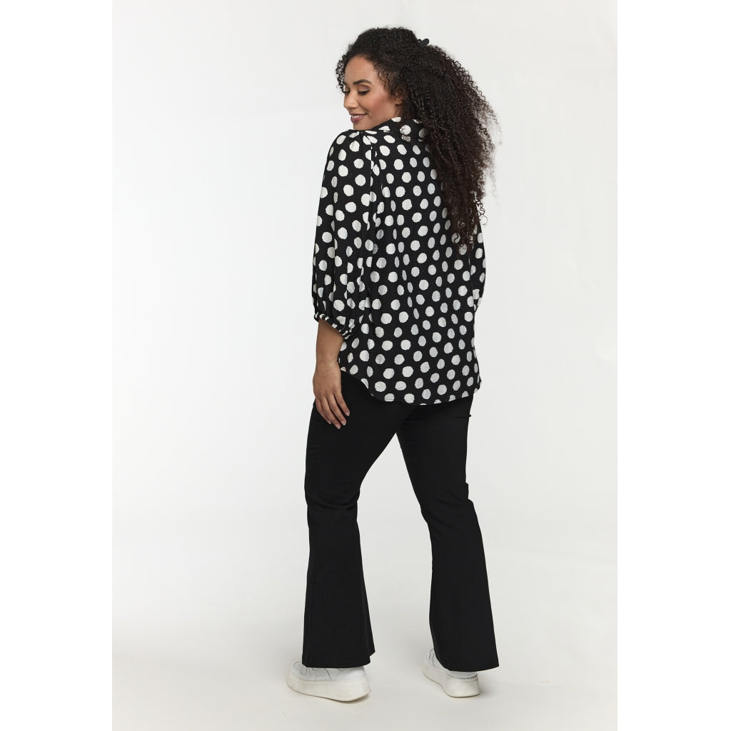Studio STiff Shirt Shirt Black with white dots