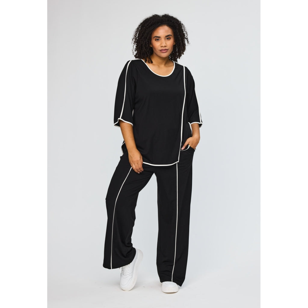 Studio STova Blouse with white tape Blouse Black