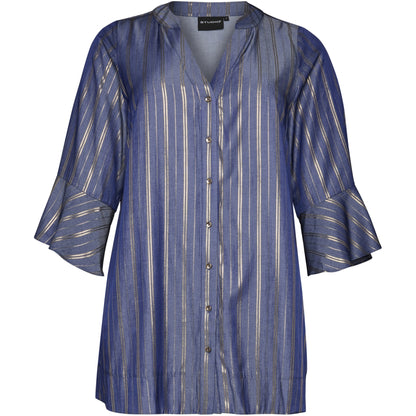 Studio STove Shirt with gold stripes Shirt Blue denim with gold stripes