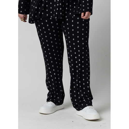Studio Serika pants Pants black with white flowers
